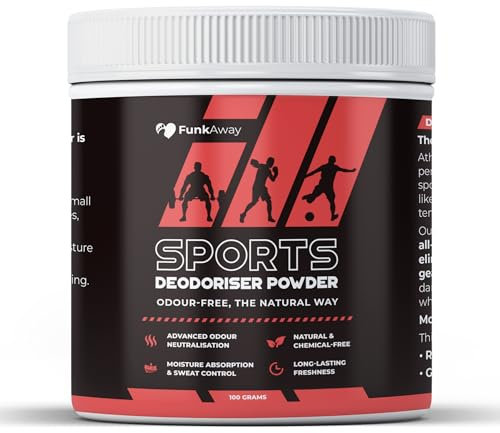 Désodorisant en poudre – Éliminateur d'odeurs et désodorisant pour chaussures malodorantes, sacs de sport et équipements de sport – Absorbe la sueur et l'humidité – Formule naturelle non toxique avec