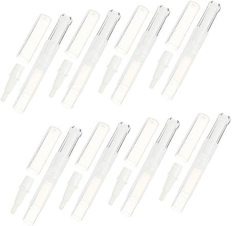 VALICLUD 10pezzi Tubetti Vuoti Trasparenti Penne Rotanti Applicatori Per Cosmetici Contenitori Per Lucidalabbra Penna Per Olio Per Unghie Vuota Bianca