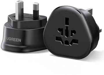 UGREEN Aadattatore Universale da Viaggio UK/US/EU a Tipo G UK, Adattatore da Presa per Regno Unito, USA, Canada, Cina, Australia, Italia, Svizzera, Spina Mondiale, Nero