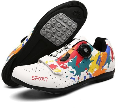 Mateju Scarpe Ciclismo Senza Attacchi Uomo Donna, 36-48 EU Scarpe Ciclismo Senza insenature Nessuna Serratura Antiscivolo Traspiranti per Sportive da Esterno
