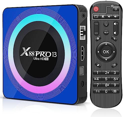 Android 13.0 TV Box, Smart TV Box 2GB RAM 16GB ROM RK3528 Quad-Core 64bit Cortex-A53 GPU Mali 450 MP2, Boitier TV Support 8K Ultra HD WiFi 2.4/5.0GHz