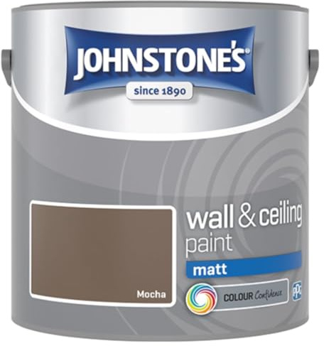 Mocha Johnstone’s Wall & Ceiling Matt Paint 2.5L – Smooth Matt Finish, Excellent Coverage, Quick Dry, Low Odour Interior Paint for Walls & Ceilings