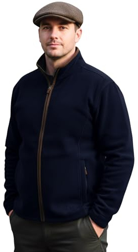 Game Mens Stanton Country Fleece Jacket | Hunting Fishing Shooting Casual Coat Navy