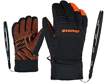 Ziener Kinder Ski-Handschuhe/Wintersport Wasserdicht Atmungsaktiv Trendig Primaloft LANUS AS, Bright orange, 3,5