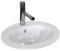 VBChome Lavabo de baño de 50 x 45 cm, de cerámica, ovalado, con rebosadero, para empotrar en superficie, con orificio para grifo, sin grifo