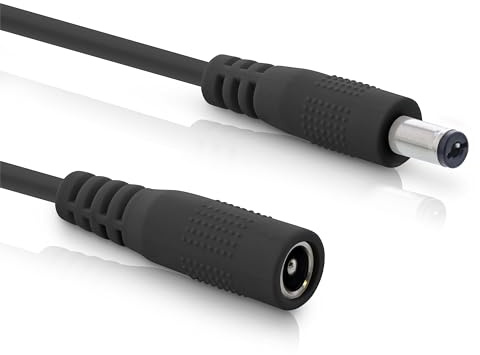 InLine - DC Verlängerungskabel, Universal Netzteil Verlängerungskabel für LED Streifen, Überwachungskameras, Drucker, Router, Switches uvm., DC Stecker/Buchse 5,5 x 2,1mm, schwarz, 5m