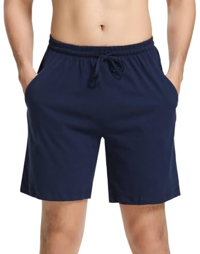 Aseniza Bas de Pyjama Homme Short Décontracté en 100% Coton Pyjama Short Homme pour Short de Pyjama Hommes d'été