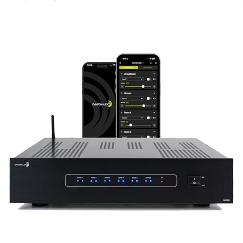 Dayton Audio DAX88 8-Source 8-Zone Bridgeable Distributed Audio Matrix Amplifier with Integrated Wi-fi and Mobile App - 75 WPC at 8 Ohms, 260 WPC at 8 Ohms Bridged - 5 Year Warranty