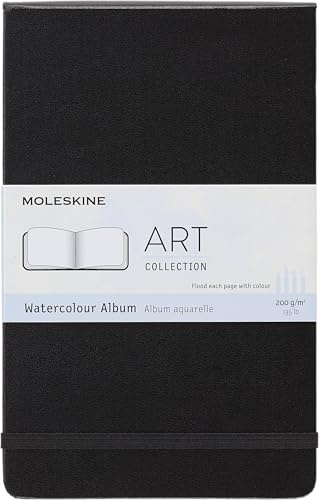 Moleskine Art Plus Watercolour Album, Large, Black, Hardcover (5 x 8.5) (Classic Notebooks)