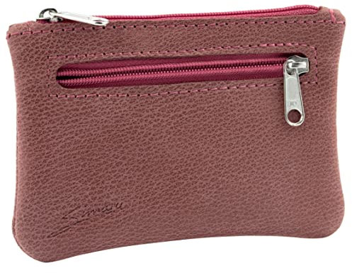 Simaru Custodia Chiavi in Vera Pelle Italiana - 2 Anelli Portachiavi e Tasca Extra - Cerniera di Alta Qualità - Spazio per Chiavi, Denaro, Patente e Carte (L, Panama)