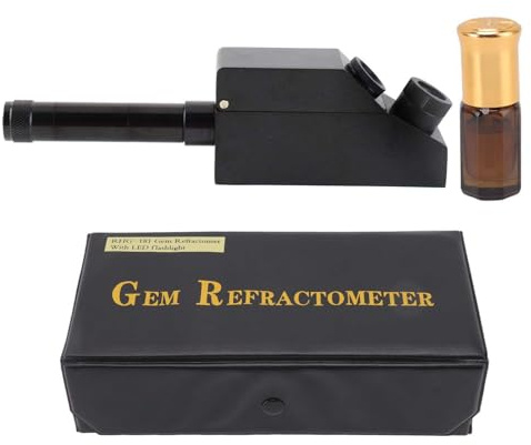 Rifrattometro per gemme, Rifrattometro per gemme per gioielli professionale ad alta precisione Intervallo di misurazione 1,30-1,81, Rifrattometro per gioielli per l'identificazione di gemme lucidate