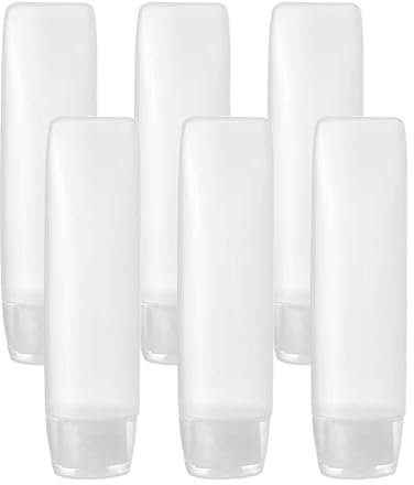 6 Pcs Clear Plastic Empty Travel Bottles Squeezable Refillable Tubes for Shampoo Lotions Creams and Cosmetics Compact and Leak Proof Design Ideal for Travel