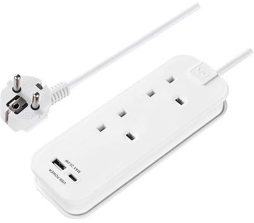 2 SKT EU Travel EXT Lead + 2 X USB (A+C)