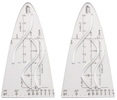 EYVRPAU 2 Stück Parabelschablone Mathe, Kurvenschablone, Parabel Lineal Set, Parabel Glasklar Bruchsicher, Normalparabel für Sinus Kosinus Tangens, Ein Wichtiges Hilfsmittel für Studium Und Beruf