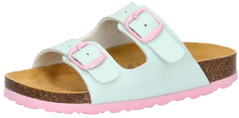 Lico Bioline Kids 2-Schnaller Pantoletten, türkis/rosa, 38 EU