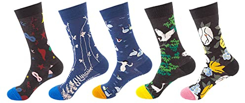 Cocila Chaussette Personnalisé 5 Paires Femmes Chaussettes Imprimer Cadeaux Coton Longues Drôles Pour Nouveauté Mignonnes Pantalon De Ski Dépareillées Femme Cadeau Noires 38 39 39-42 Hiver