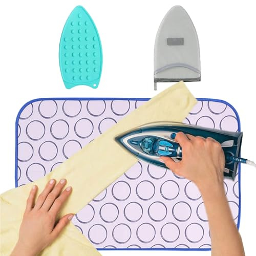 FmtwPhn Alfombrilla de Planchar - Superficie Portátil para Planchar sobre Mesa - Accesorio de Costura Manta Portátil para Prensa Ropa Hogar Viaje Hotel Dormitorio