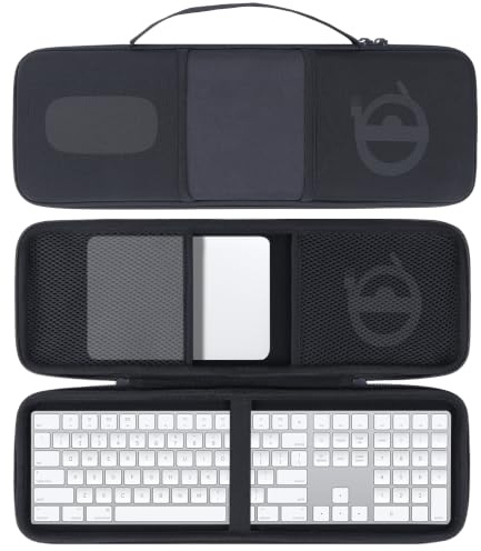 Peyyargo Étui pour Apple Magic Keyboard avec pavé numérique | Coque EVA Rigide, Anti-Chocs & Rayures, Multi-Usages, Compartiments Séparés, Sac Transport Clavier Pavé Numérique