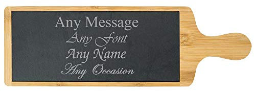 Personalised Engraved Bamboo and Slate Slate Cheeseboard, Personalise with Any Message, Perfect for Any Cheese Lover for Any Occasion