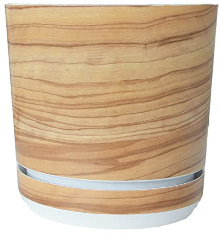 KORAD Blumentopf mit untersatzer - Muster 047 Bambus - 26 cm - Pflanzkübel aus Hochwertiger Kunststoff - Dekorativer Topf für Pflanzen