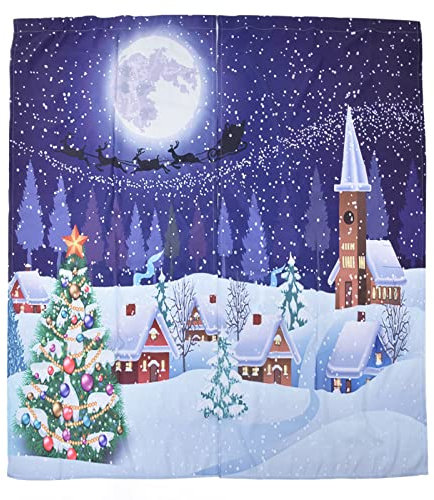 Kuuleyn Tende Natalizie per Casa Decorazione Tende,Tende Natalizie Design Classico Stampa Natale Tradizionale Stagione Invernale Tende per finestre a Tema per Soggiorno Camera(150 x 166 cm)