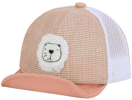 TINAYAUE Bébé Casquette Dessin Animé Lion Chapeau Bamin Pare-Soleil Casquette en Coton Protection Solaire Casquette de Baseball Visière à Séchage Rapide Fille Garçon 3-12Mois