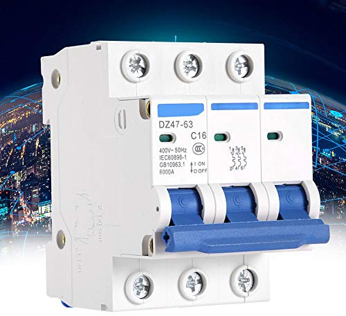 Sicherungsautomat 16A 3-Polig, Interruttore 3-Poli 16A, Leituezzstcer AC 400 V 6/10/16/20 A 3-Poliger Atur-Leistungstcer MC B Sichesstter Dz47-63 (20 A)