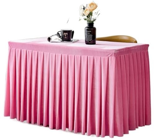 Tischröcke Einfarbige Konferenz-Tischdecke, Ausstellungs- und Feier-Tischdecke, Gold-Samt-Tischdecke, Tischrock, Plüsch-Tischdekoration 91 (Color : Pink, Size : 120x60x75cm)