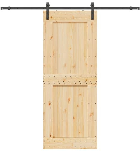 vidaXL Puerta corredera con herrajes madera maciza de pino 90x210 cm