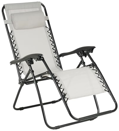 IlGruppone Sedia Gravità Zero Reclinabile Pieghevole – Sdraio Relax da Giardino con Poggiatesta Regolabile, Struttura in Acciaio e Tessuto Textilene, per Terrazzo, Piscina e Campeggio (Grigio)