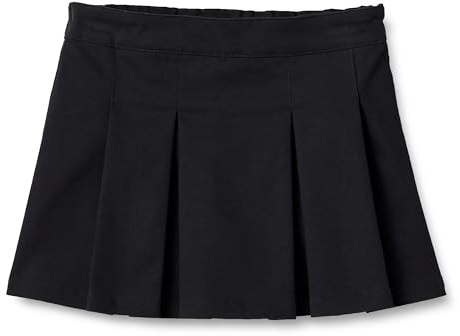 Amazon Essentials Gonna Plissettata da Uniforme Bambine e Ragazze, Nero, 7 anni