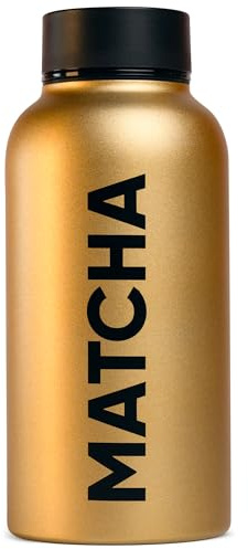 WOW TEA Matcha - Botella de acero inoxidable de 300 ml con filtro Matcha integrado, aislamiento de doble pared, a prueba de fugas, resistente a los arañazos, duradera y elegante, preparación sin
