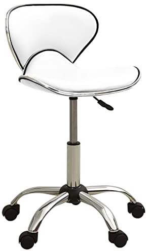 Genérico Taburete de salón de Belleza de Cuero sintético Blanco,Economía e Industria,Peluquería y cosmética,Sillas de peluquería-323673