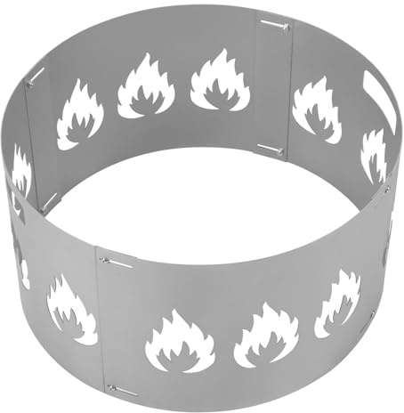 Ansobea Gnistskydd, eldskål, justerbar Ø 70–75 cm, gnistgaller med handtag, 1,2 mm tjock stålplåt, 4-delad pluggbar, perfekt för trädgård och terrass, silver