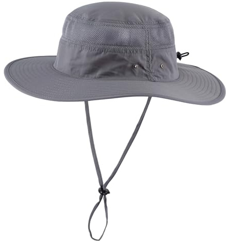 Home Prefer UPF 50+ Men's Sun Hat Wide Brim UV Sun Protection Bucket Hat for Mens Fishing Hat Womens Beach Safari Garden Golf (Dark Gray)