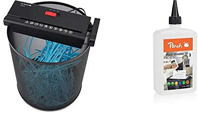 Olympia PS 16 Aktenvernichter Aufsatz mit Streifenschnitt, schwarz & Peach Aktenvernichter-Öl PS100-05 |Inhalt 355 ml | die Pflege für Ihren Aktenvernichter | für alle Aktenvernichter geeignet