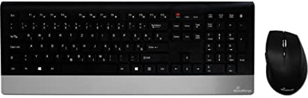 MediaRange Set tastiera e mouse radio Highline Serie, QWERTZ (slavo sud), nero/argento