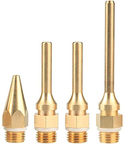 Mesee Kit de 4 Pièces Buse de Pistolet à Colle Chaude en Cuivre, Buses Interchangeables de Diamètre de Filetage 10,8mm Outil Accessoire de Remplacement pour Pistolet Thermofusible