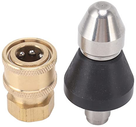 Ugello Idropulitrice,Ugello di Pulizia del Tubo di Fognatura Connettore a Sgancio Rapido Connettore Efficiente in Acciaio Inossidabile per Accessori per la Pulizia