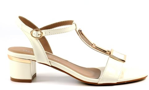 Ladies Blaze White Patent Sandal 6 White