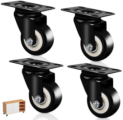4 Stück Möbelrollen：Rollen 50 mm Schwerlastrollen 4 ohne Bremsen Möbelrollen Gewinde Gesamttragkraft 200kg Rollen für Möbel Schwerlast Lenkrollen Gummi Möbel Roller Sesselrollen Outdoor Castors