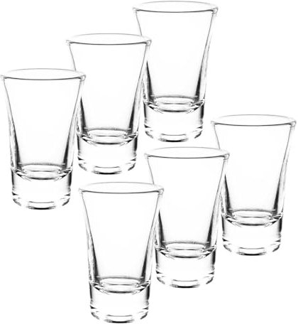 KRADLUX 6er-Set Schnapsgläser 50ml | Schnapsglasbecher 5cl | Perfekt für Likör-Shots, Whisky, Brandy, Wodka, Rum, Wodkagläser 6er-Set| Ideal für Zuhause, Party, Bar | Tolles Geschenk