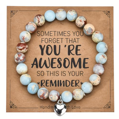 JEYORZY Perlenarmband, naturliches Kristallstein-Heilungsarmband, Beste Freundin Freundschaftsarmband Für Freundin Schwester Geburtstagsgeschenk