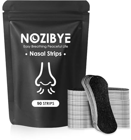 Nozibye Anti Snore Nässkenor för Sömn - Bekvämt och Andningsbart Näsplåster för Snarklindring och Atletisk Prestation - Extra Stark Vidhäftning för Bättre Sömn och Träning