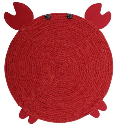 CAPASTEC Tappetino per Graffi con Motivo Carino, Tappetino Orizzontale per Graffi per Gatti da Interno ed Esterno, Protettore per Mobili per Gatti per Pareti e Divani, 32x31cm, Rosso