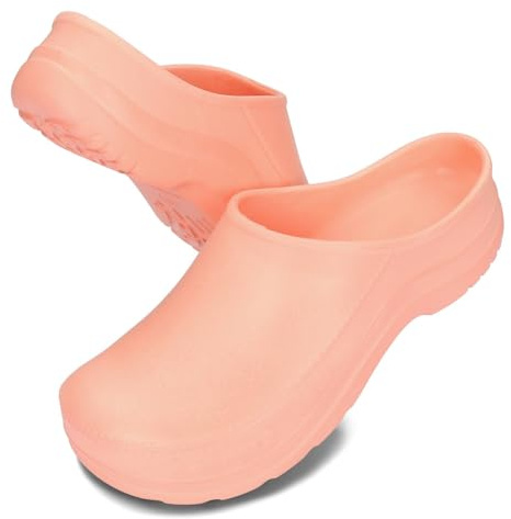 BeComfy Zoccoli da giardino leggeri Donna Uomo Zoccoli in gomma Zoccoli in EVA Scarpe da giardino comode Estate G. 36-46 EU (Pesca, Sistema Taglie Calzature EU, Adulto, Numero, Media, 38)