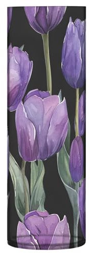 SKYSHU Tulipano, vaso cilindrico in plastica per bouquet di piante, 1 pezzo, infrangibile, alto, trasparente, per centrotavola per matrimoni, casa, scuola, ufficio, 30 x 9 cm