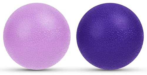 URAQT Bolas de Masaje Miofascial, 2 pcs Lacrosse Ball para Hombre y Mujer, Bolas Masaje, Pelota relajación miofascial, Massage Balls para Rehabilitación para espalda pierna manos, Morado oscuro/claro
