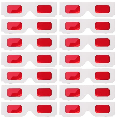 iplusmile Lot de 100 Lunettes 3D en Papier Rouges Arc-en-Ciel Pliables et Légères pour Soirées Cinéma Fêtes D’Anniversaire et Accessoires de Déguisement Festifs