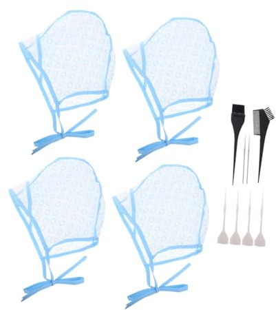 Angoily Kit 12 Pezzi Cuffie per Meches Regolabili con Fori in Pvc e Ago da Uncinetto, Facile da Usare per Parrucchieri Professionisti e Uso Domestico in Salone